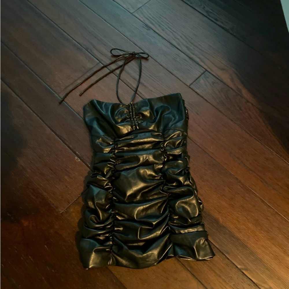 Lovers and friends, black mini leather dress